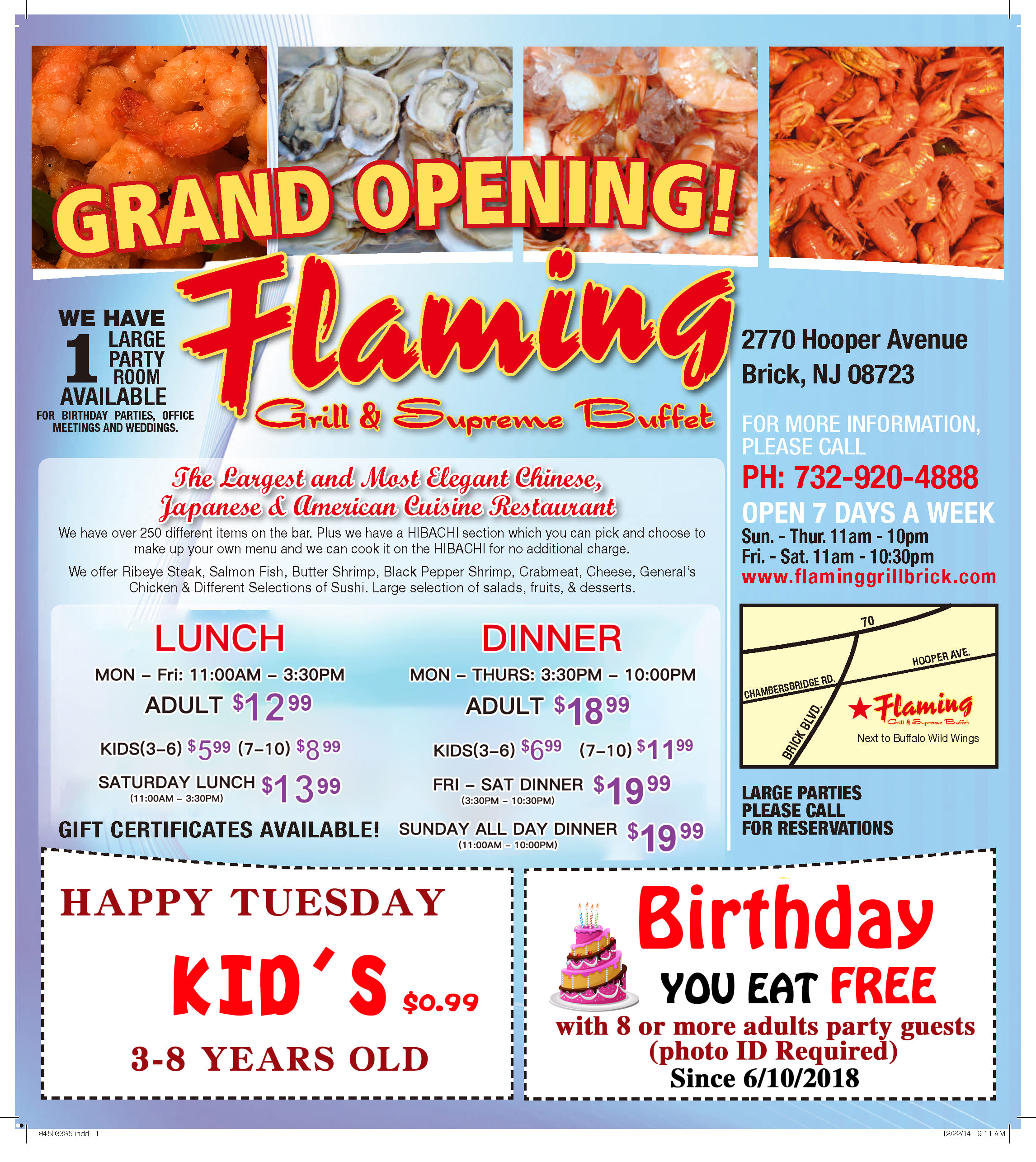 Flaming Grill Supreme Buffet 732 920 4888